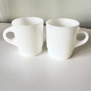 Vintage Fire King White Milk Glass Mug Anchor Hocking Set